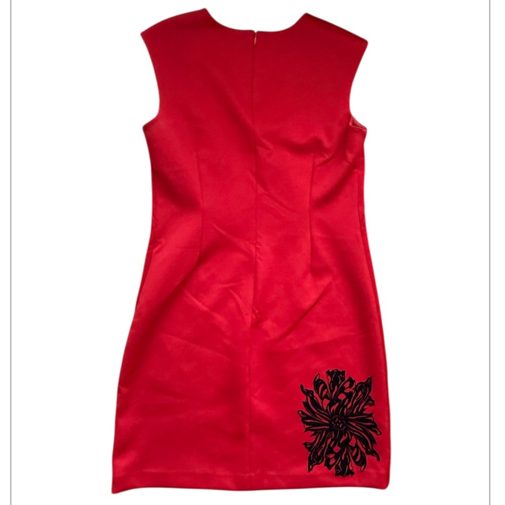 Calvin Klein Red and Black Embellished Sheath Mini Dress - Picture 2 of 3